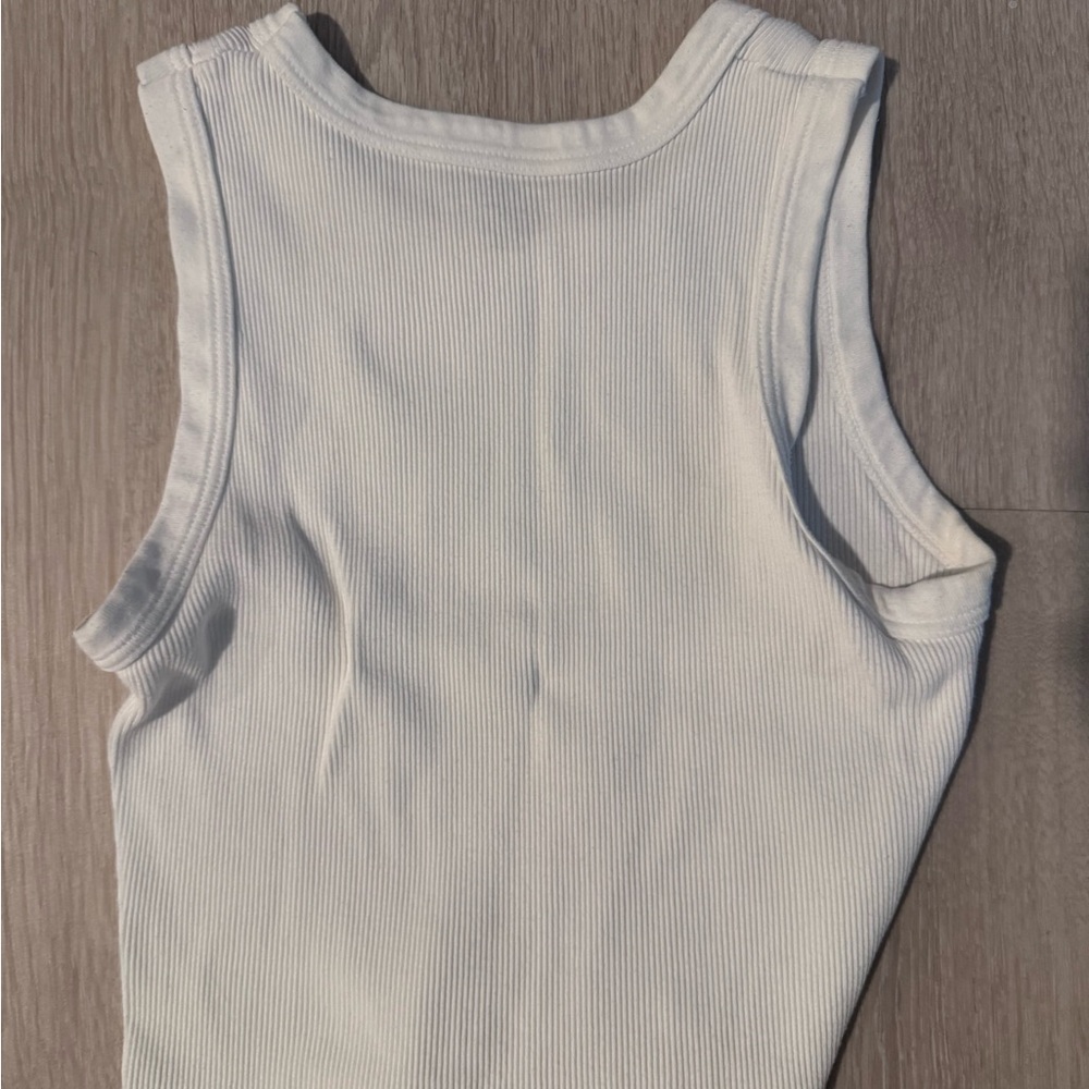 White Ribbed Tank Top - Picture 3 of 3